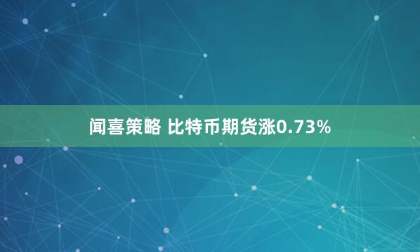 闻喜策略 比特币期货涨0.73%